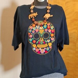 Handmade embroidered colored shirt from Oaxaca.